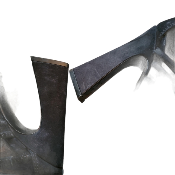 SCHUTZ BLACK SUEDE GLADIATOR OPEN TOE HEELS - Picture 9 of 14